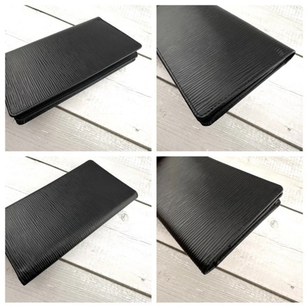 AUTHENTIC Louis Vuitton Monogram Porte Valeurs Checkbook Wallet. Black.